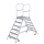 MUNK Podesttreppe beidseitig begehbar mit Federrollen Aluminium geriffelt 6 Stufen, 50206
