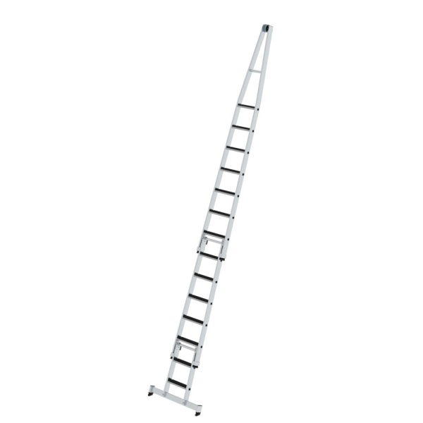 MUNK Stufen-Glasreinigerleiter-Satz mit nivello®-Traverse und clip-step R13 Kombi mit 2 Unterteilen, 40742