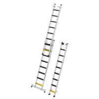 MUNK Stufen-Mehrzweckleiter 3-teilig mit nivello®-Traverse und clip-step R13 3x8 Stufen, 33325
