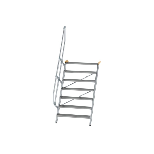 MUNK Treppe 60° Stufenbreite 1000 mm 7 Stufen Aluminium geriffelt, 600327