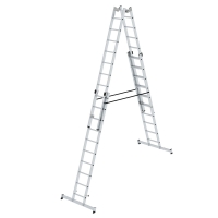 MUNK Sprossen-Stehleiter 4-teilig mit nivello®-Traverse 4x10 Sprossen, 33040