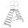MUNK Podesttreppe beidseitig begehbar mit Federrollen Aluminium geriffelt 7 Stufen, 50207