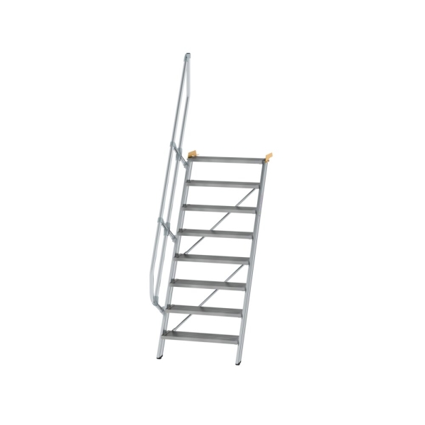 MUNK Treppe 60° Stufenbreite 800 mm 8 Stufen Aluminium geriffelt, 600228