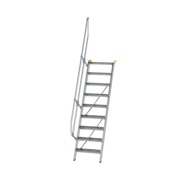MUNK Treppe 60° Stufenbreite 600 mm 9 Stufen Aluminium geriffelt, 600209