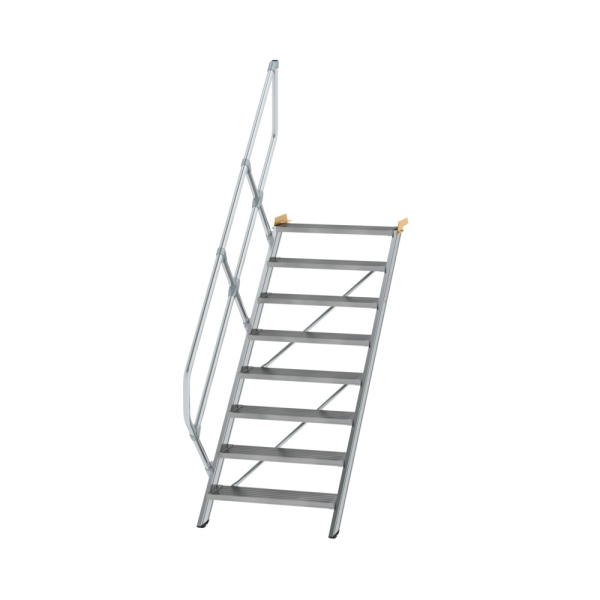 MUNK Treppe 45° Stufenbreite 800 mm 8 Stufen Aluminium geriffelt, 600268
