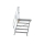 MUNK Treppe mit Plattform 45° Stufenbreite 800 mm 5 Stufen Aluminium geriffelt, 600445