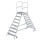 MUNK Podesttreppe beidseitig begehbar mit Federrollen Aluminium geriffelt 8 Stufen, 50208