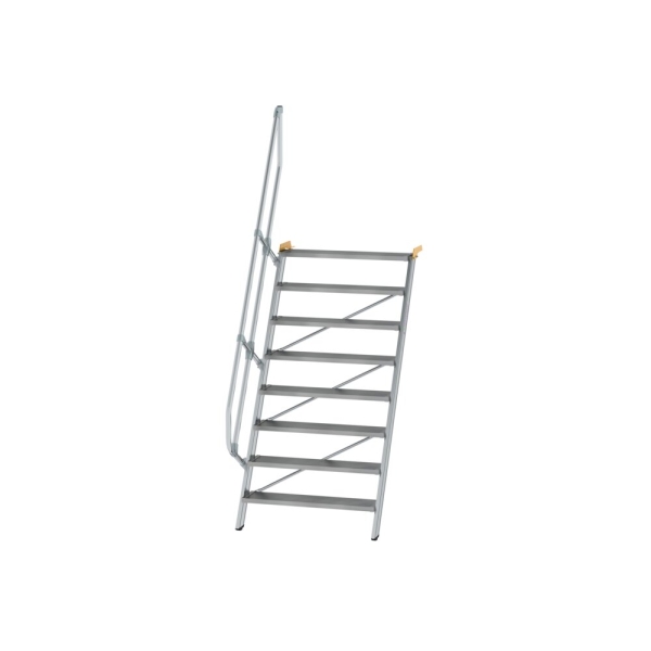 MUNK Treppe 60° Stufenbreite 1000 mm 8 Stufen Aluminium geriffelt, 600328