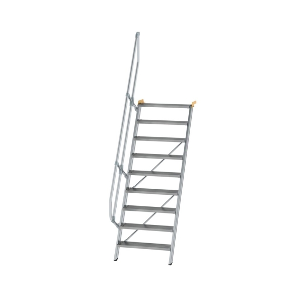 MUNK Treppe 60° Stufenbreite 800 mm 9 Stufen Aluminium geriffelt, 600229