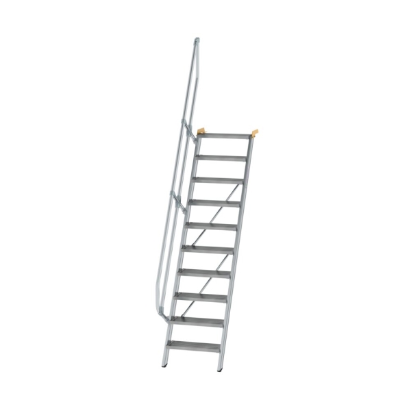 MUNK Treppe 60° Stufenbreite 600 mm 10 Stufen Aluminium geriffelt, 600210
