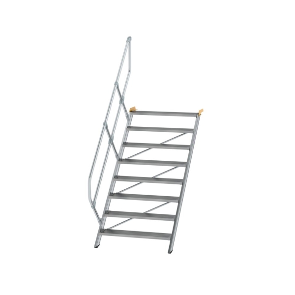 MUNK Treppe 45° Stufenbreite 1000 mm 8 Stufen Aluminium geriffelt, 600348