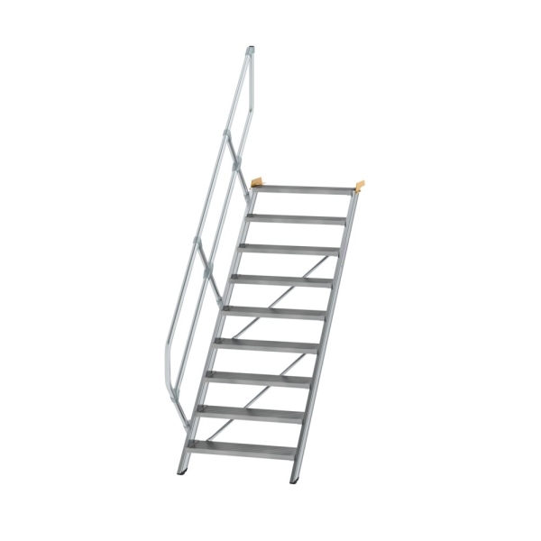 MUNK Treppe 45° Stufenbreite 800 mm 9 Stufen Aluminium geriffelt, 600269