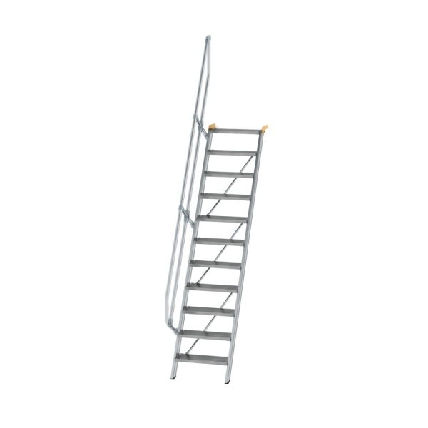 MUNK Treppe 60° Stufenbreite 600 mm 11 Stufen Aluminium geriffelt, 600211