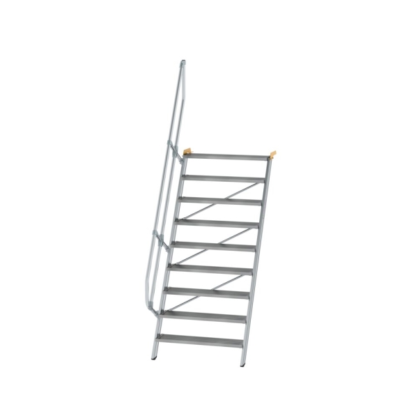 MUNK Treppe 60° Stufenbreite 1000 mm 9 Stufen Aluminium geriffelt, 600329