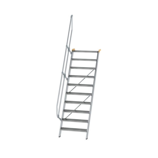 MUNK Treppe 60° Stufenbreite 800 mm 10 Stufen Aluminium geriffelt, 600230