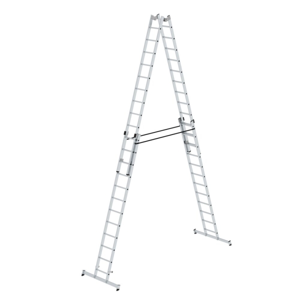 MUNK Sprossen-Stehleiter 4-teilig mit nivello®-Traverse 4x12 Sprossen, 33048