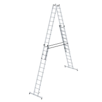 MUNK Sprossen-Stehleiter 4-teilig mit nivello®-Traverse 4x12 Sprossen, 33048