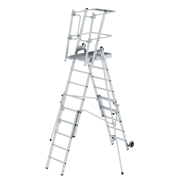 MUNK Plattformleiter FlexxStep 6 Sprossen mit Teleskopaufsatz 3 Sprossen , 52538