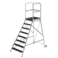 MUNK Podesttreppe einseitig begehbar mit Rollen &...