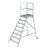 MUNK Podesttreppe eins. begehbar mit Rollen und Griffen...