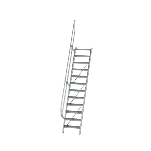 MUNK Treppe 60° Stufenbreite 600 mm 12 Stufen Aluminium geriffelt, 600212