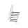 MUNK Treppe mit Plattform 45° Stufenbreite 1000 mm 6 Stufen Aluminium geriffelt, 600466