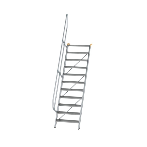 MUNK Treppe 60° Stufenbreite 800 mm 11 Stufen Aluminium geriffelt, 600231