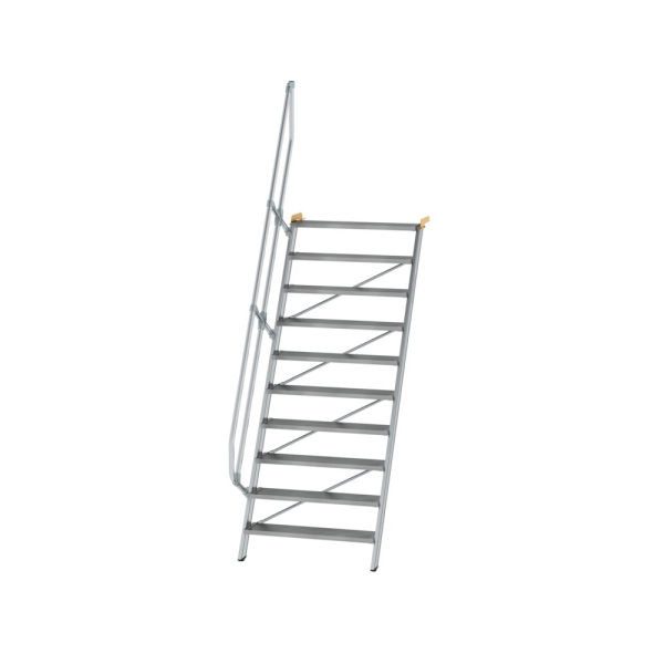 MUNK Treppe 60° Stufenbreite 1000 mm 10 Stufen Aluminium geriffelt, 600330