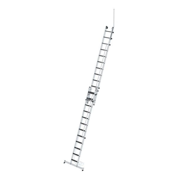 MUNK Stufen-Seilzugleiter 2-teilig mit Handlauf und Ausstiegsholm 2x12 Stufen, 40695