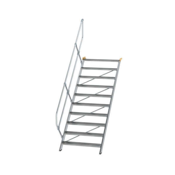 MUNK Treppe 45° Stufenbreite 1000 mm 10 Stufen Aluminium geriffelt, 600350