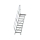 MUNK Treppe mit Plattform 45° Stufenbreite 600 mm 9 Stufen Aluminium geriffelt, 600429