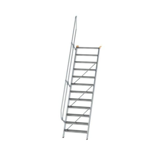 MUNK Treppe 60° Stufenbreite 800 mm 12 Stufen Aluminium geriffelt, 600232