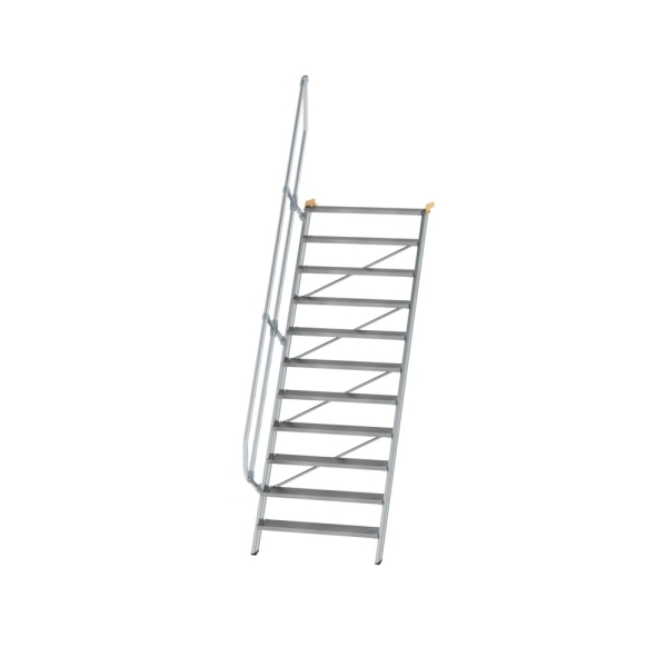 MUNK Treppe 60° Stufenbreite 1000 mm 11 Stufen Aluminium geriffelt, 600331