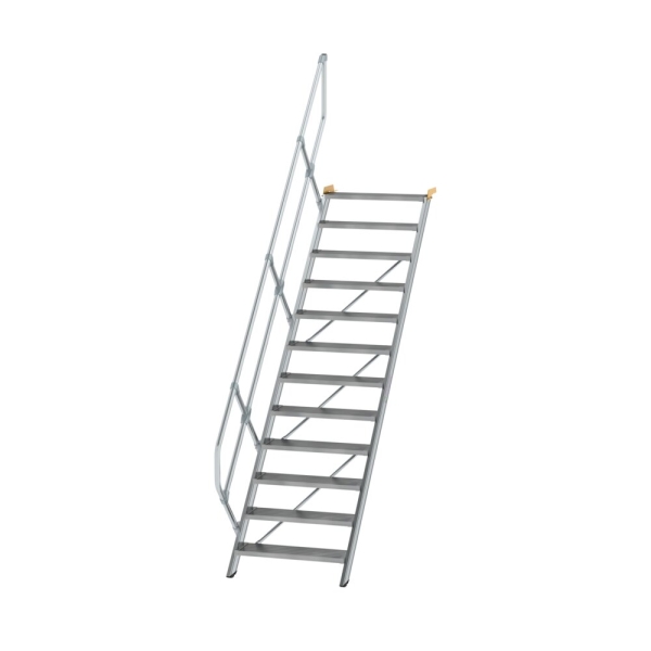 MUNK Treppe 45° Stufenbreite 800 mm 12 Stufen Aluminium geriffelt, 600272