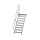 MUNK Treppe mit Plattform 45° Stufenbreite 800 mm 9 Stufen Aluminium geriffelt, 600449