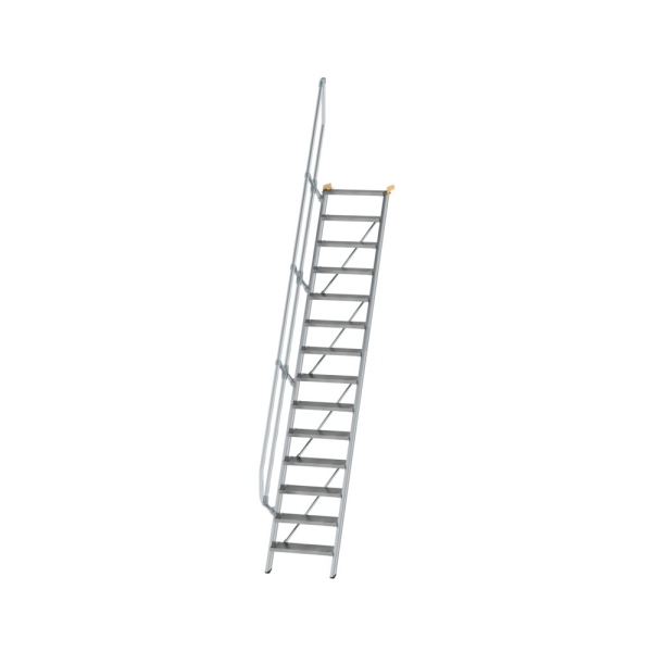 MUNK Treppe 60° Stufenbreite 600 mm 14 Stufen Aluminium geriffelt, 600214