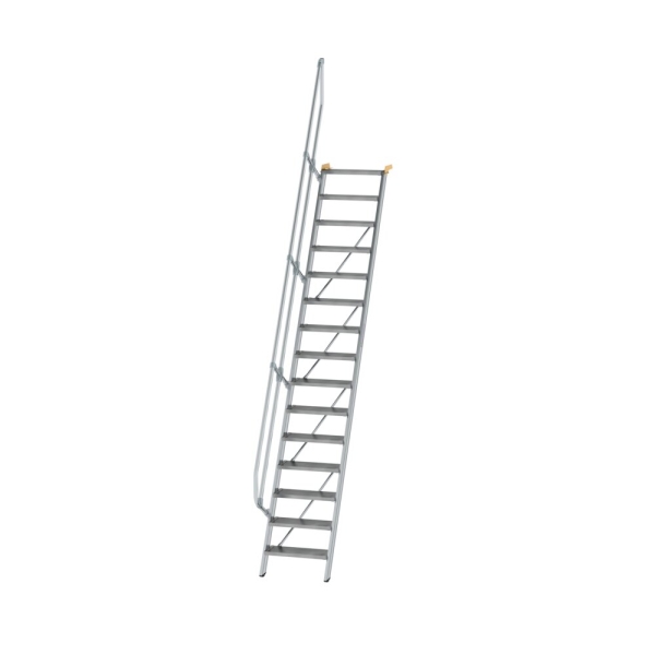 MUNK Treppe 60° Stufenbreite 600 mm 15 Stufen Aluminium geriffelt, 600215