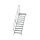 MUNK Treppe mit Plattform 45° Stufenbreite 800 mm 10 Stufen Aluminium geriffelt, 600450