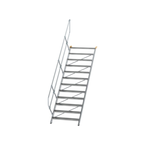 MUNK Treppe 45° Stufenbreite 1000 mm 12 Stufen Aluminium geriffelt, 600352