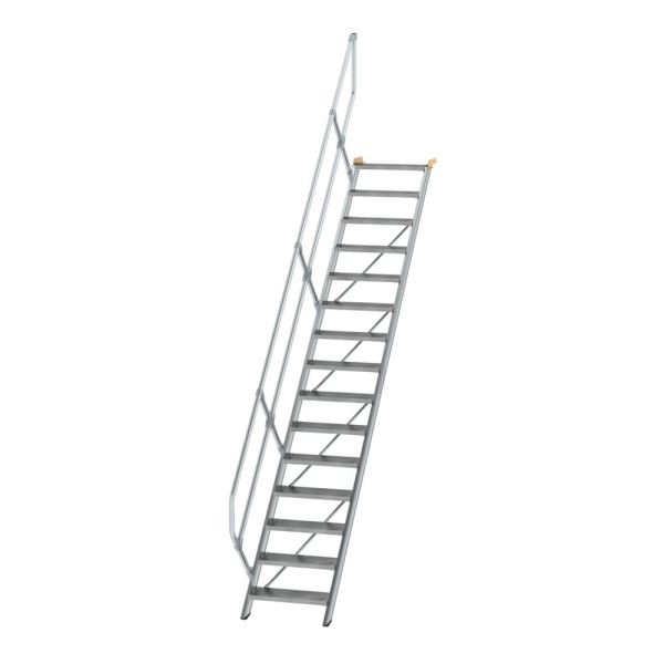 MUNK Treppe 45° Stufenbreite 600 mm 15 Stufen Aluminium geriffelt, 600255