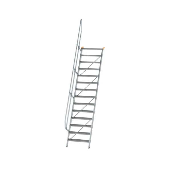 MUNK Treppe 60° Stufenbreite 800 mm 14 Stufen Aluminium geriffelt, 600234