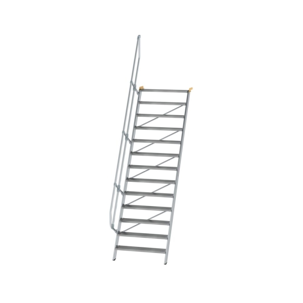 MUNK Treppe 60° Stufenbreite 1000 mm 13 Stufen Aluminium geriffelt, 600333