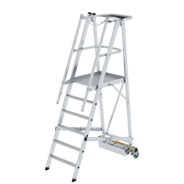 MUNK Plattformleiter klappbar mit schmalem Fahrwerk 6 Stufen, 52706