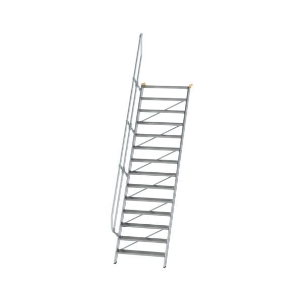 MUNK Treppe 60° Stufenbreite 1000 mm 14 Stufen Aluminium geriffelt, 600334