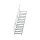 MUNK Treppe 45° Stufenbreite 1000 mm 14 Stufen Aluminium geriffelt, 600354