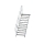 MUNK Treppe mit Plattform 45° Stufenbreite 1000 mm 11 Stufen Aluminium geriffelt, 600471