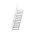 MUNK Treppe 45° Stufenbreite 1000 mm 15 Stufen Aluminium geriffelt, 600355
