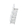 MUNK Treppe mit Plattform 45° Stufenbreite 800 mm 13 Stufen Aluminium geriffelt, 600453