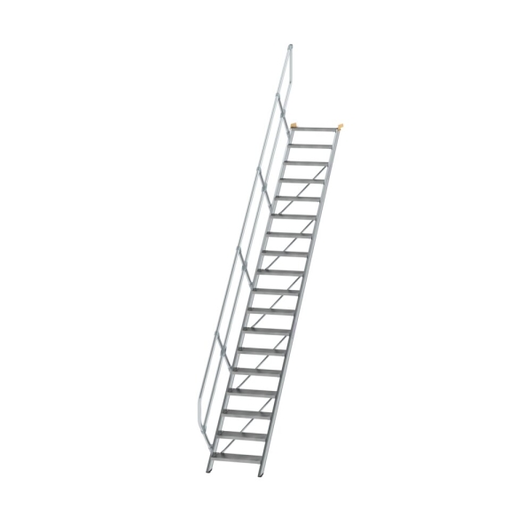 MUNK Treppe 45° Stufenbreite 600 mm 18 Stufen Aluminium geriffelt, 600258