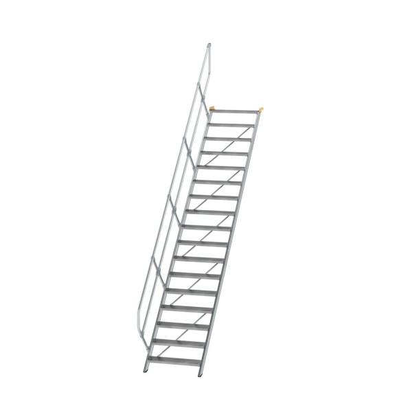 MUNK Treppe 45° Stufenbreite 800 mm 17 Stufen Aluminium geriffelt, 600277